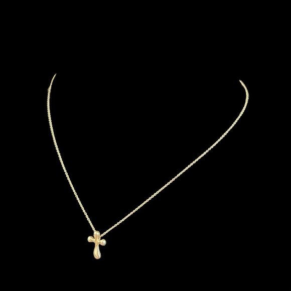 Tiffany & Co. Elsa Peretti Sterling Silver Medium Cross Pendant Necklace 16” - Picture 5 of 12